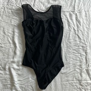 Black high neck one piece swim, size M